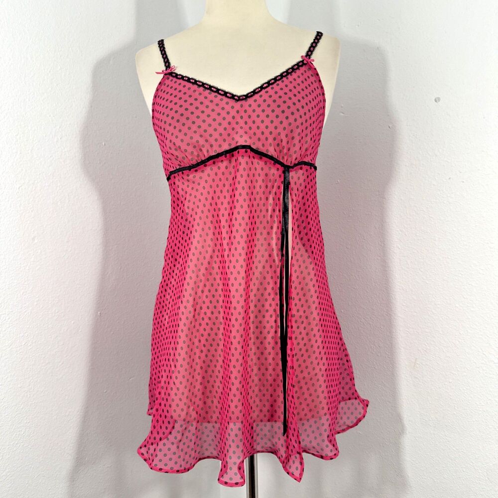 Secret Treasures Slip Dress Womens M Polka Dot Babydoll Sabrina Carpenter Y2K